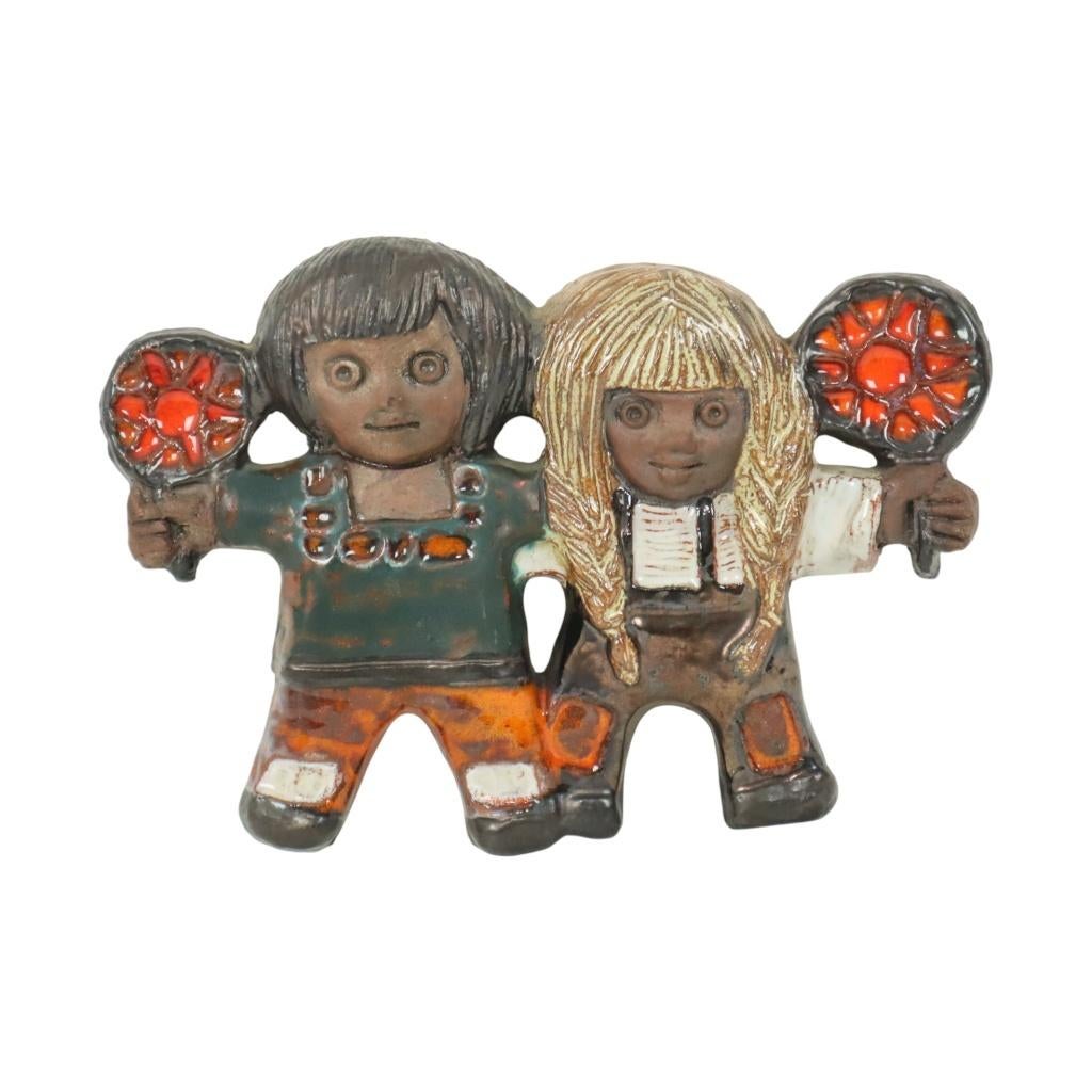 Wandsculptuur Kinderen Elisabeth Vandeweghe Perignem 30cm, Antiek en Kunst, Antiek | Keramiek en Aardewerk, Ophalen of Verzenden