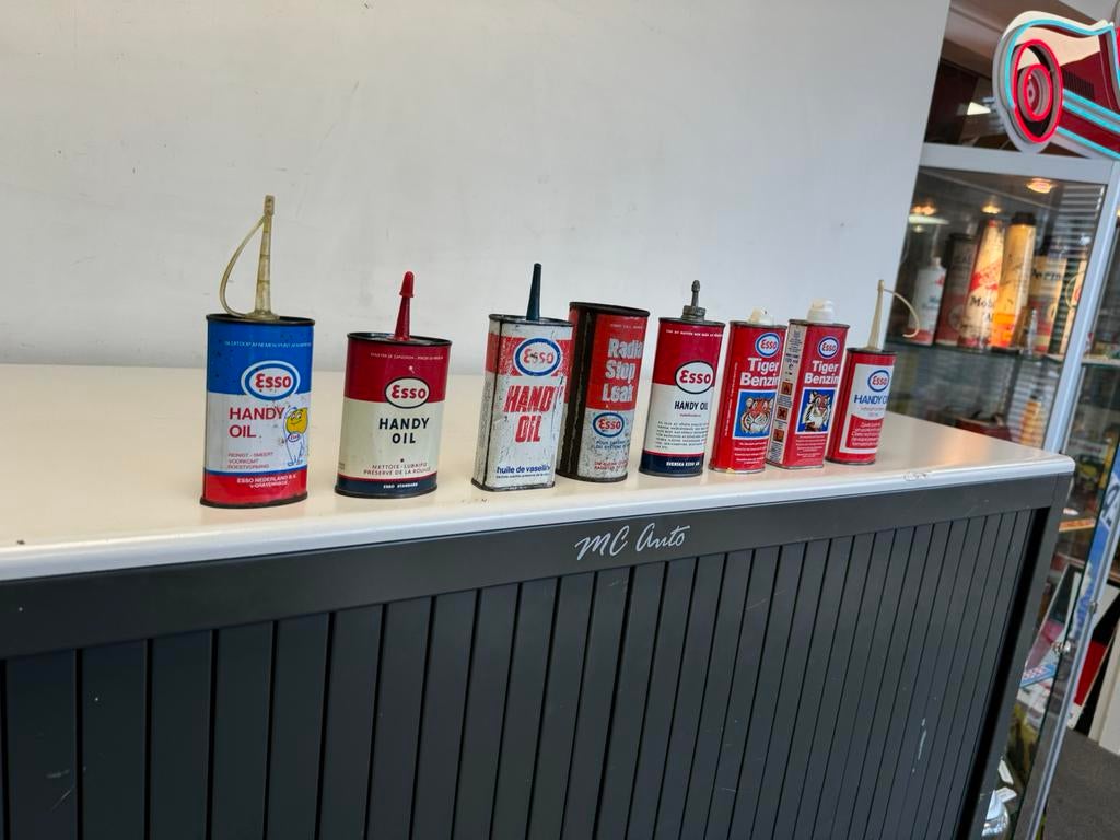 Mini Esso olie blikjes handy oils, Ophalen of Verzenden, Gebruikt, Verpakking