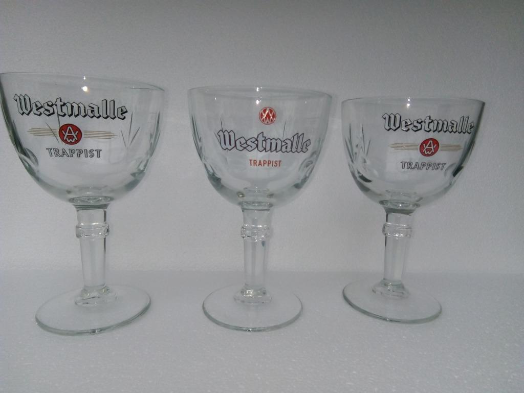 Drie staande glazen van WESTMALLE TRAPPIST, Ophalen of Verzenden, Zo goed als nieuw, Glas of Glazen, Overige merken