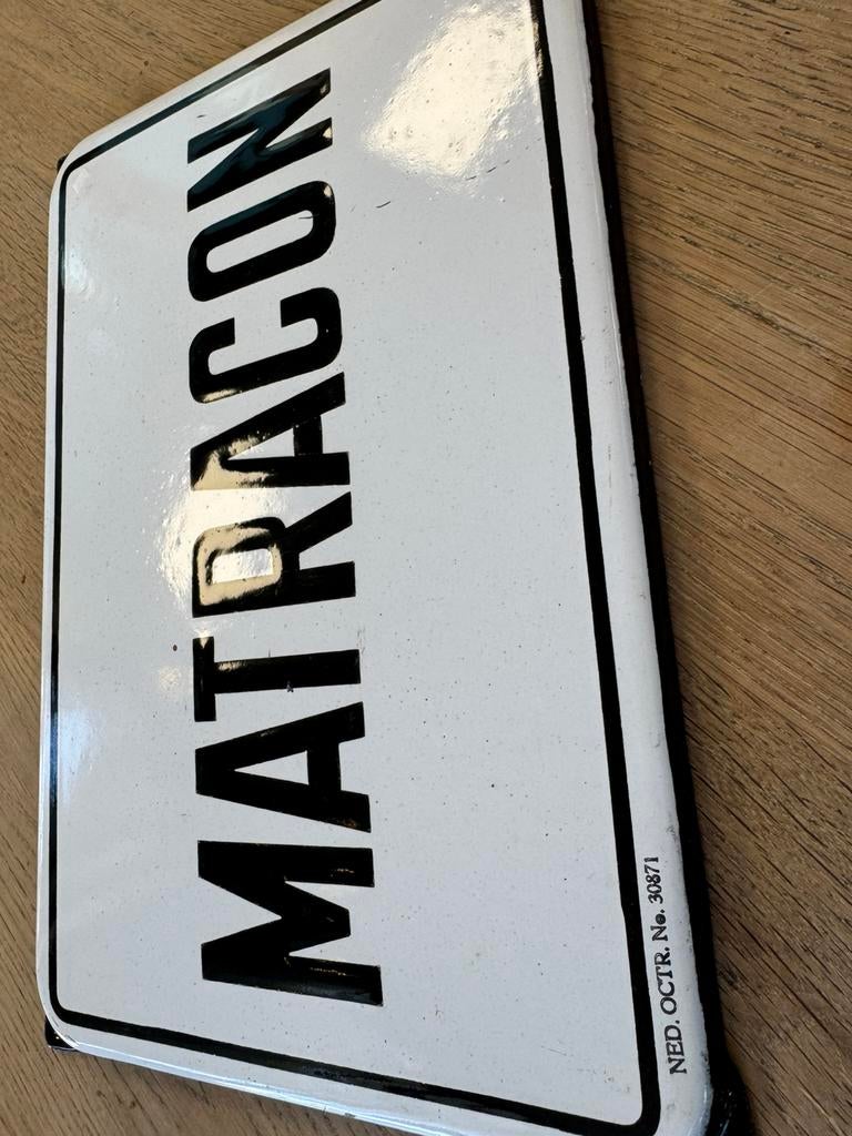 MATRACON oud emaile bordje, Ophalen of Verzenden