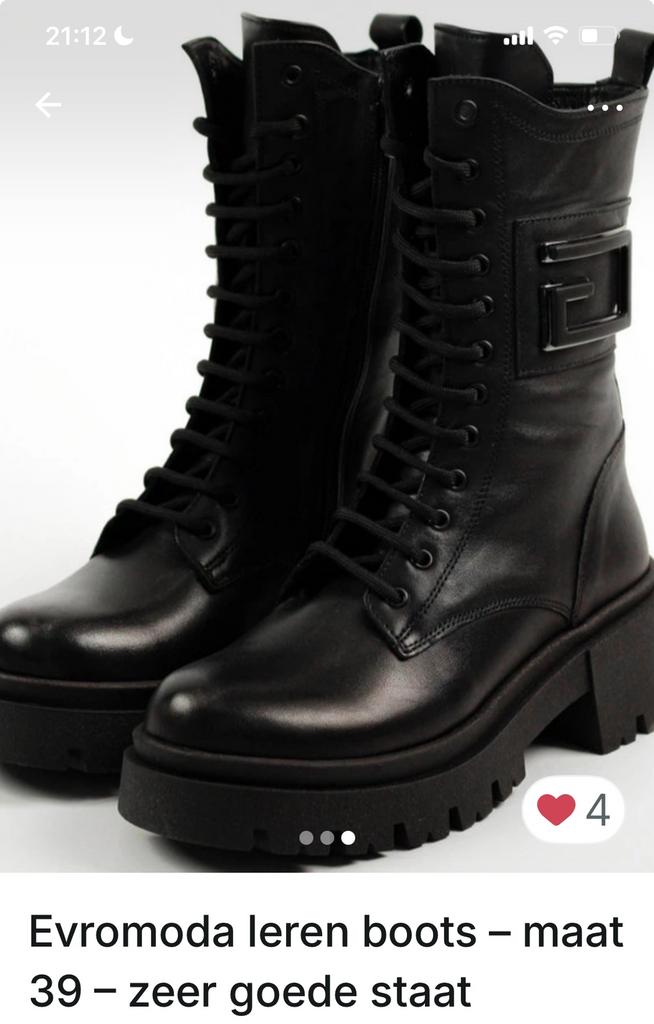 Botten leder schoenen  Evromoda boots maat 39, Ophalen, Zo goed als nieuw