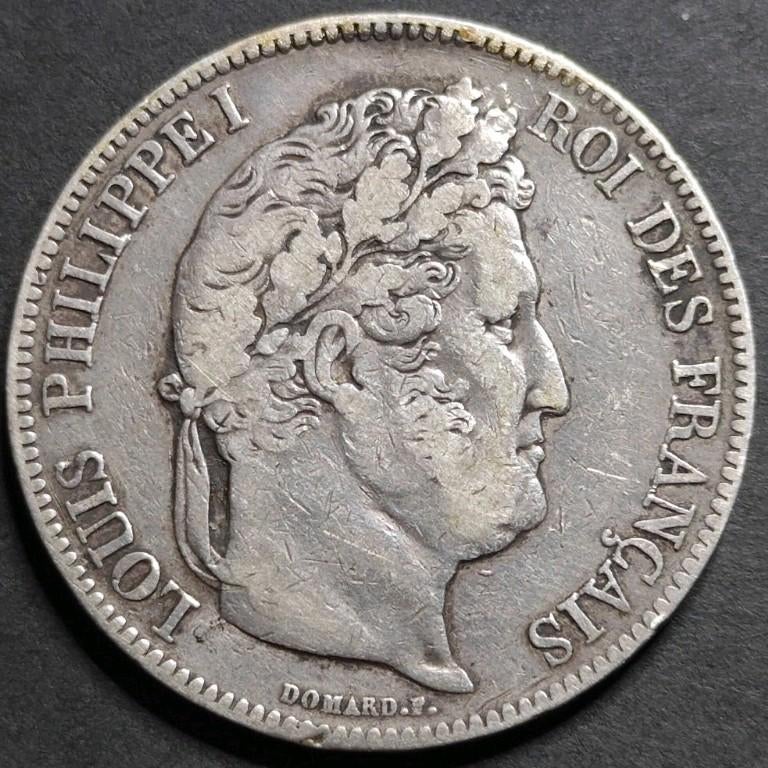5 Francs  1833, Postzegels en Munten, Ophalen of Verzenden, Frankrijk, Losse munt, Zilver