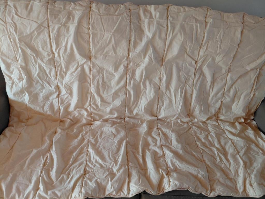 synthetisch donsdeken + overtrek + kussensloop, Huis en Inrichting, Slaapkamer | Beddengoed, Ophalen, Gebruikt, Eenpersoons, Wit