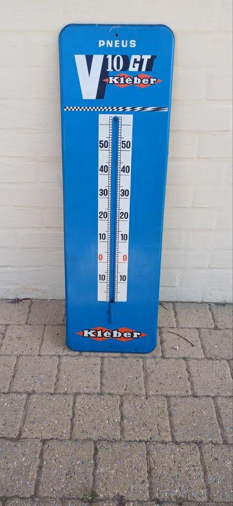 Emaille thermometer Kleber banden jaren 70, Verzamelen, Ophalen of Verzenden