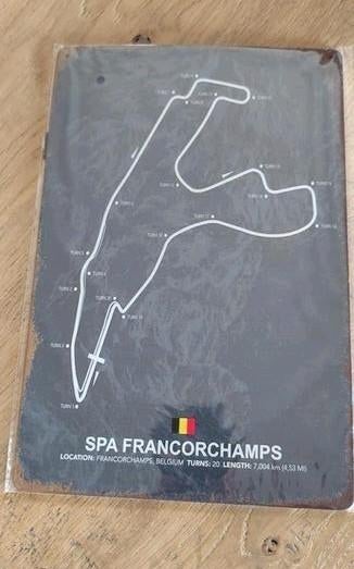 Plaque métallique Circuit de Spa Francorchamps. Neuve., Enlèvement ou Envoi, Neuf