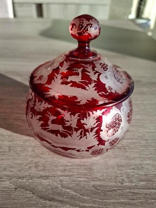 Bonbonnière en cristal de bohème, Antiquités & Art, Enlèvement