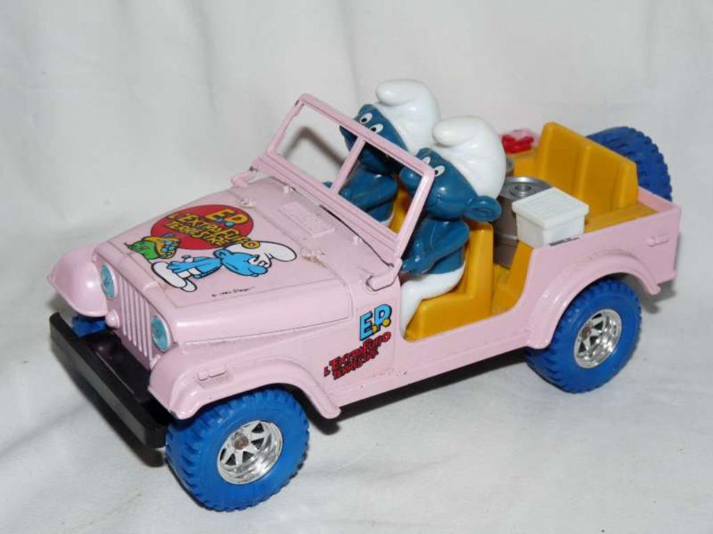 Schaalmodel Jeep CJ-7 Smurfen, Ophalen of Verzenden, Gebruikt, Auto, Burago