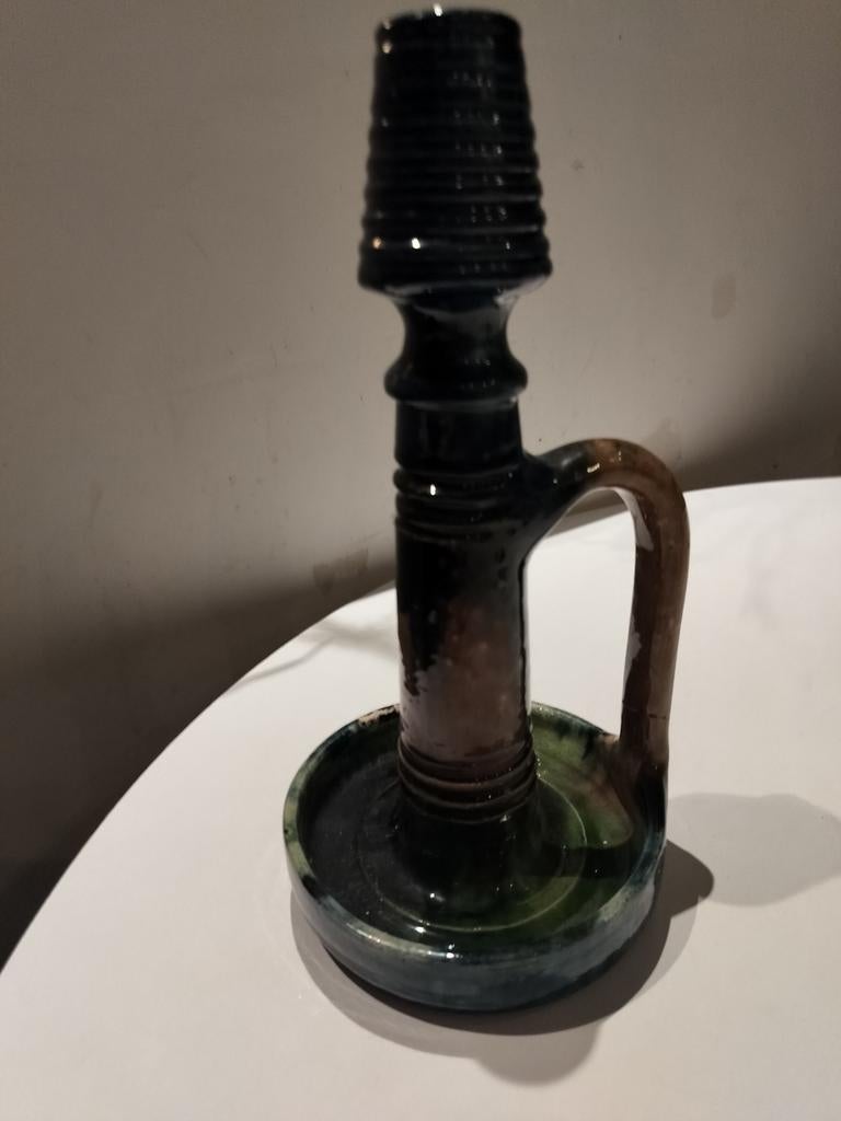 Prachtige & stijlvolle gevlamde kandelaar Vlaams aardewerk, Ophalen of Verzenden