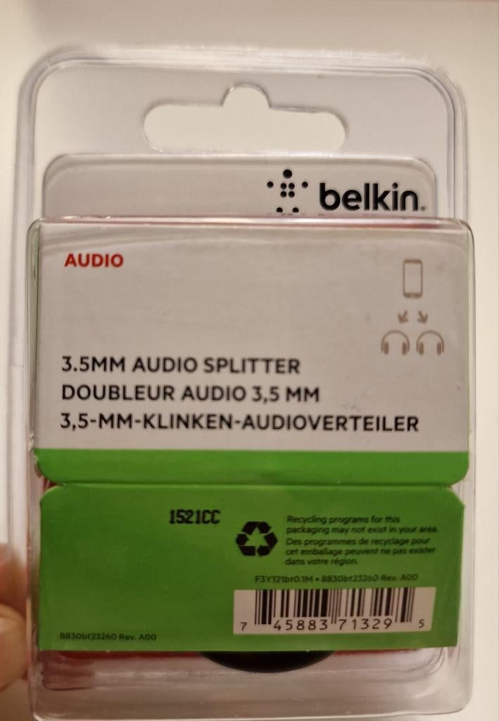 Répartiteur audio Belkin 3,5 mm, Enlèvement ou Envoi