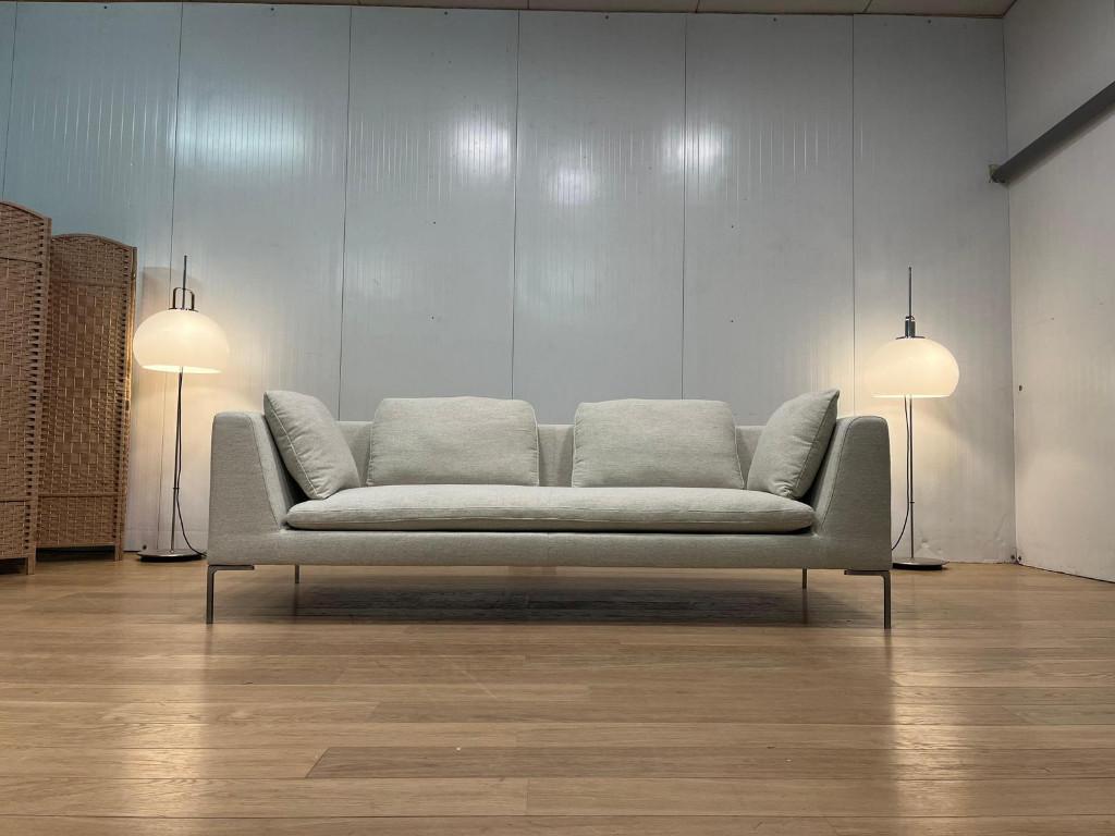 2x Nieuw Gestoffeerd B&B Italia Charles 3 Zits Ecru, 75 tot 100 cm, Ophalen of Verzenden, Rechte bank, Bankstel Bank Zetels Sofa Hoekbank Design bank