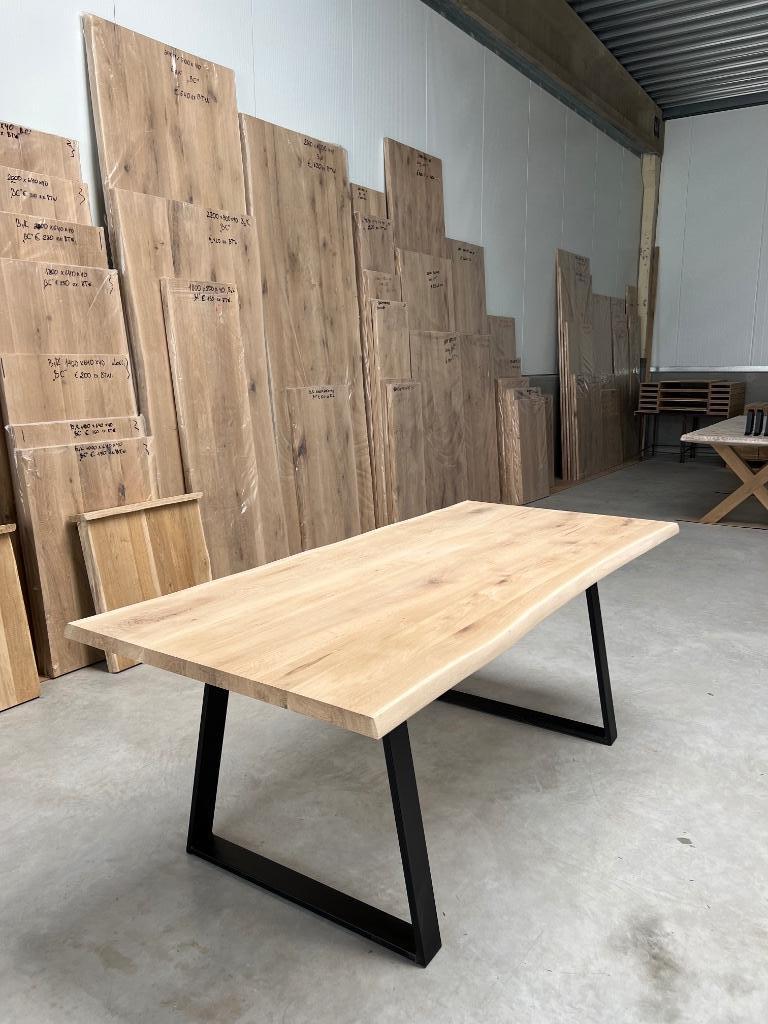 Plateau de table tronc d'arbre en chêne massif 120x60x4 cm, Enlèvement ou Envoi, Neuf, Planches, Bois dur