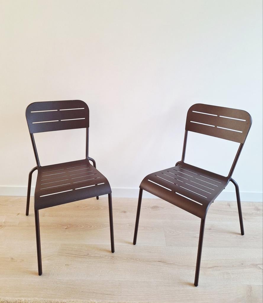 Deux chaises de jardin design, aluminium thermolaqué, Jardin & Terrasse, Chaises de jardin, Enlèvement, Comme neuf, Aluminium