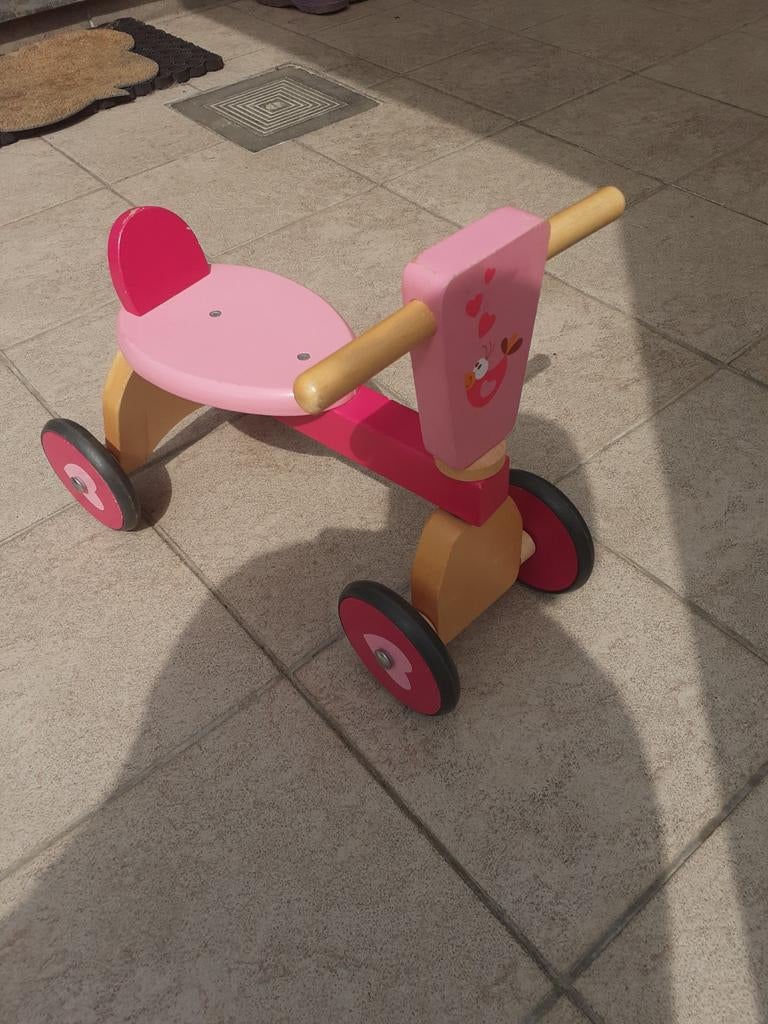 Loopfiets, hout, roos, Fietsen en Brommers, Ophalen, Gebruikt