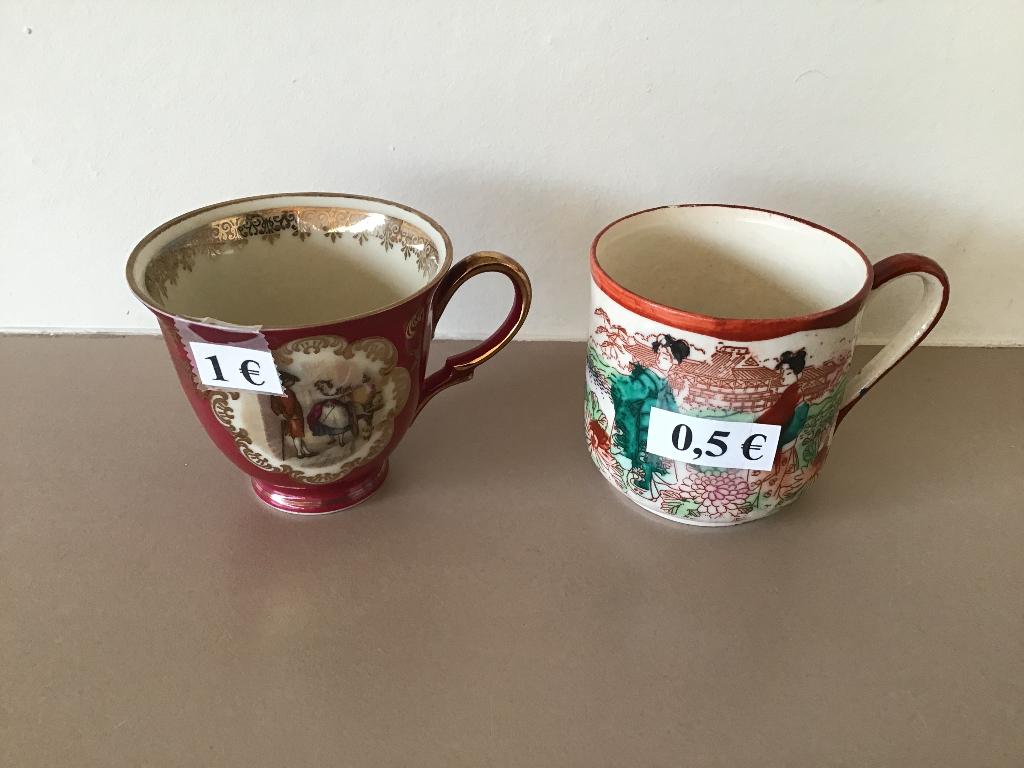 diverse kleine tasjes in porselein, Antiek en Kunst, Ophalen of Verzenden