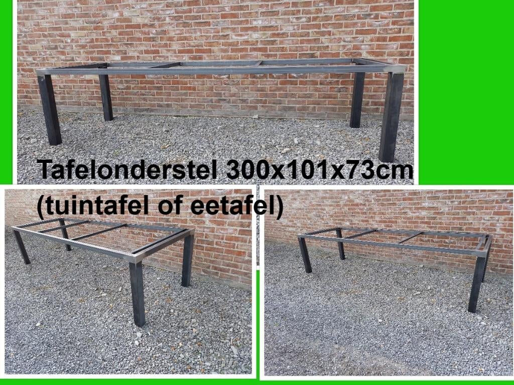 Stalen tafelonderstel 300x101x73 cm H - tuintafel - eettafel, Tuin en Terras, Tuintafels, Ophalen, Nieuw, Rechthoekig, Metaal
