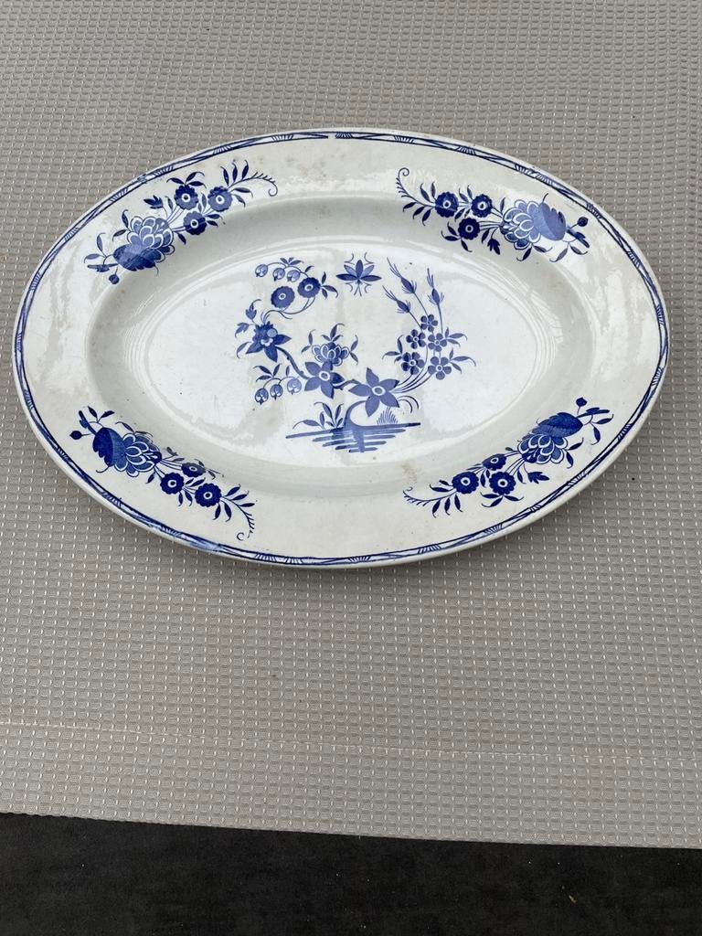 Serveerschaal Boch/ grand bouquet, Antiek en Kunst, Ophalen