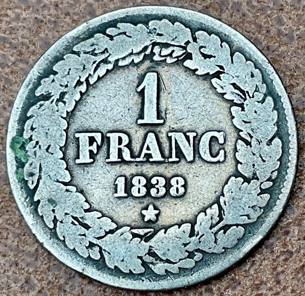 Belgium 1 Franc 1838, Verzenden, Zilver, Losse munt, Zilver