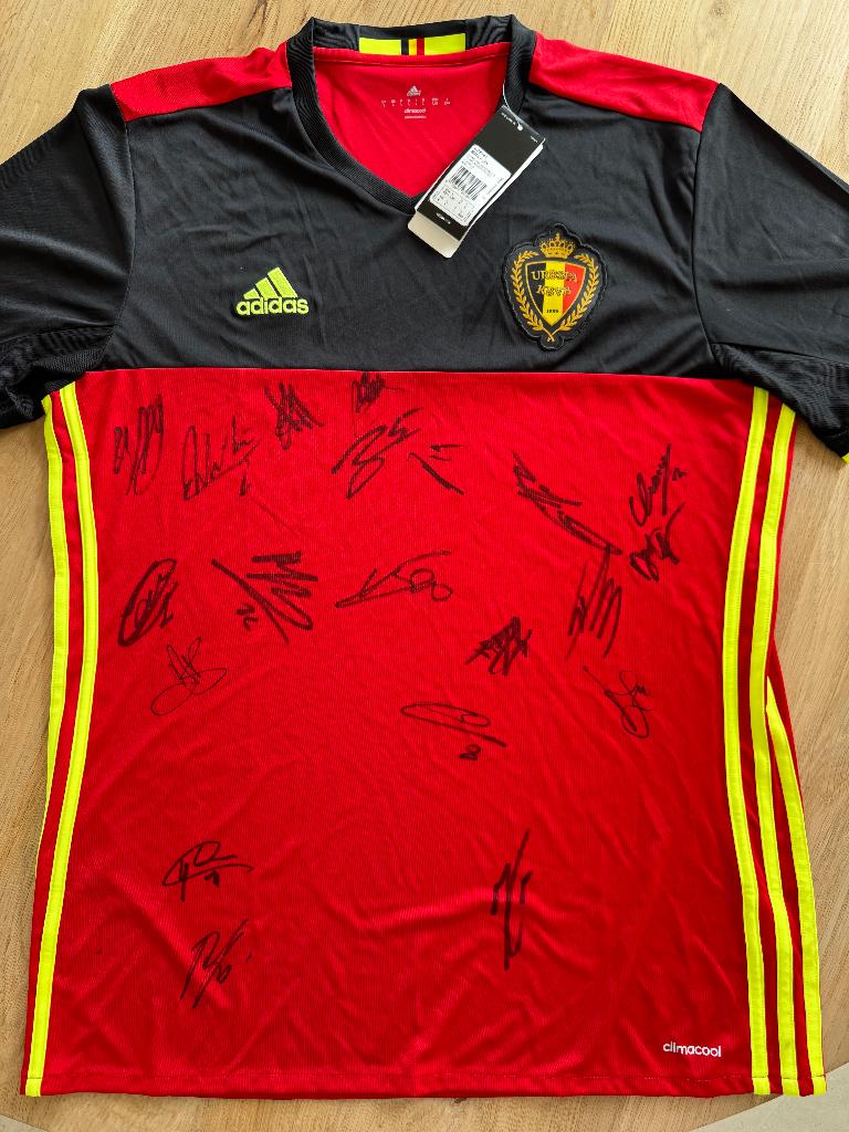 Gesigneerd België shirt - Rode duivels (Courtois, Lukaku,..), Verzamelen, Ophalen of Verzenden, Nieuw, Shirt