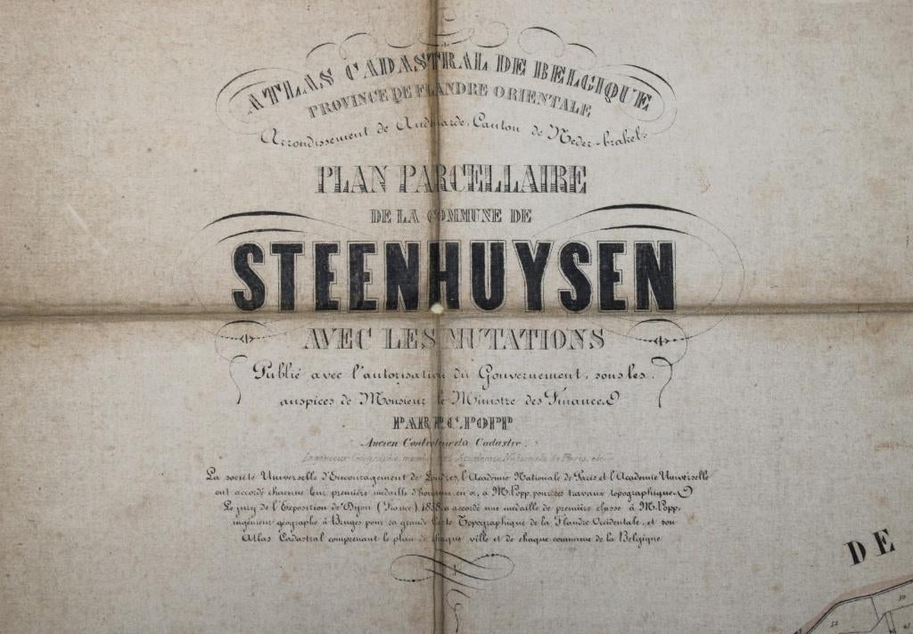 oude kaart Steenhuize, PC Popp, 19eeuw, Ophalen of Verzenden