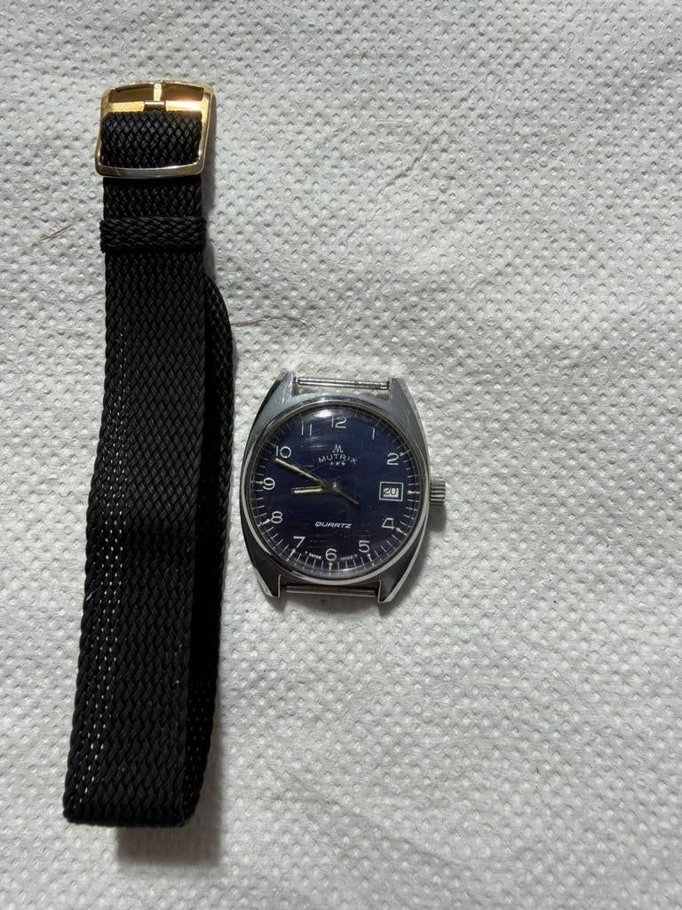 Mutrix quartz heren horloge, Overige merken, Gebruikt, Staal, Polshorloge