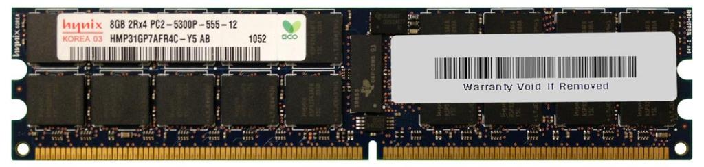 8GB 2Rx4 PC2-5300P DDR2-667 ECC, Hynix / HP HMP31GP7AFR4C-Y5, Computers en Software, RAM geheugen
