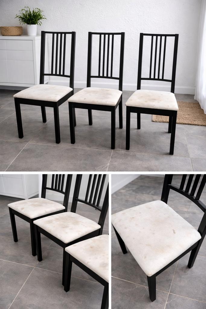 3 eetkamerstoelen – goede staat, Huis en Inrichting, Ophalen, Gebruikt, Stof