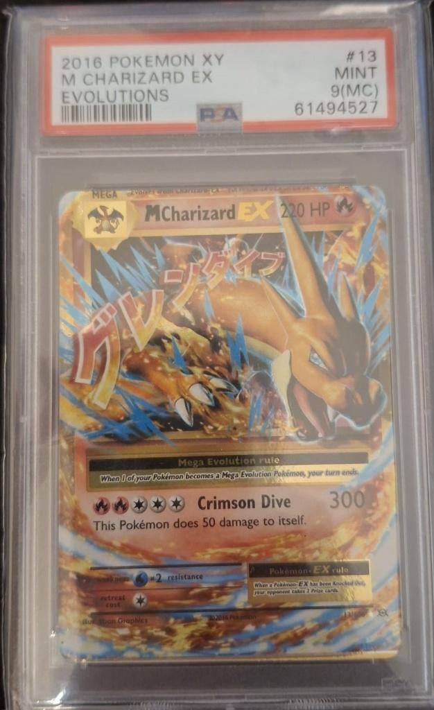 Charizard 2016 XY Evolutions 13 - PSA Miscut, Ophalen of Verzenden, Zo goed als nieuw, Losse kaart, Foil
