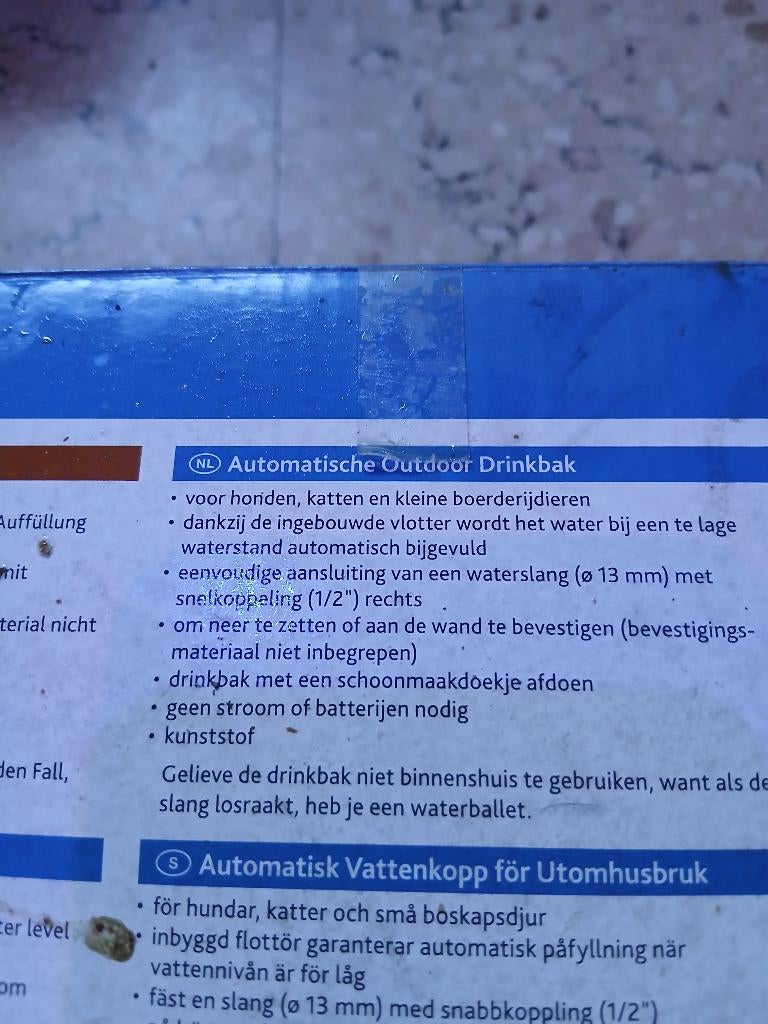 Automatische drinkbak honden, Dieren en Toebehoren, Ophalen, Nieuw