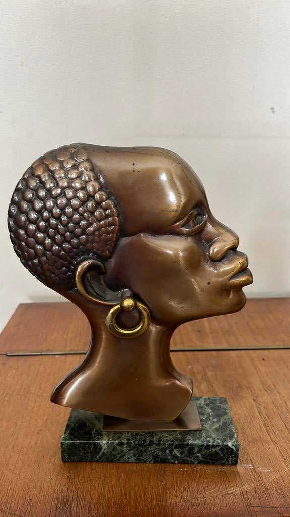 Karl Hagenauer - vintage bronzen sculptuur afrikaanse vrouw, Antiek en Kunst, Kunst | Beelden en Houtsnijwerken, Ophalen of Verzenden