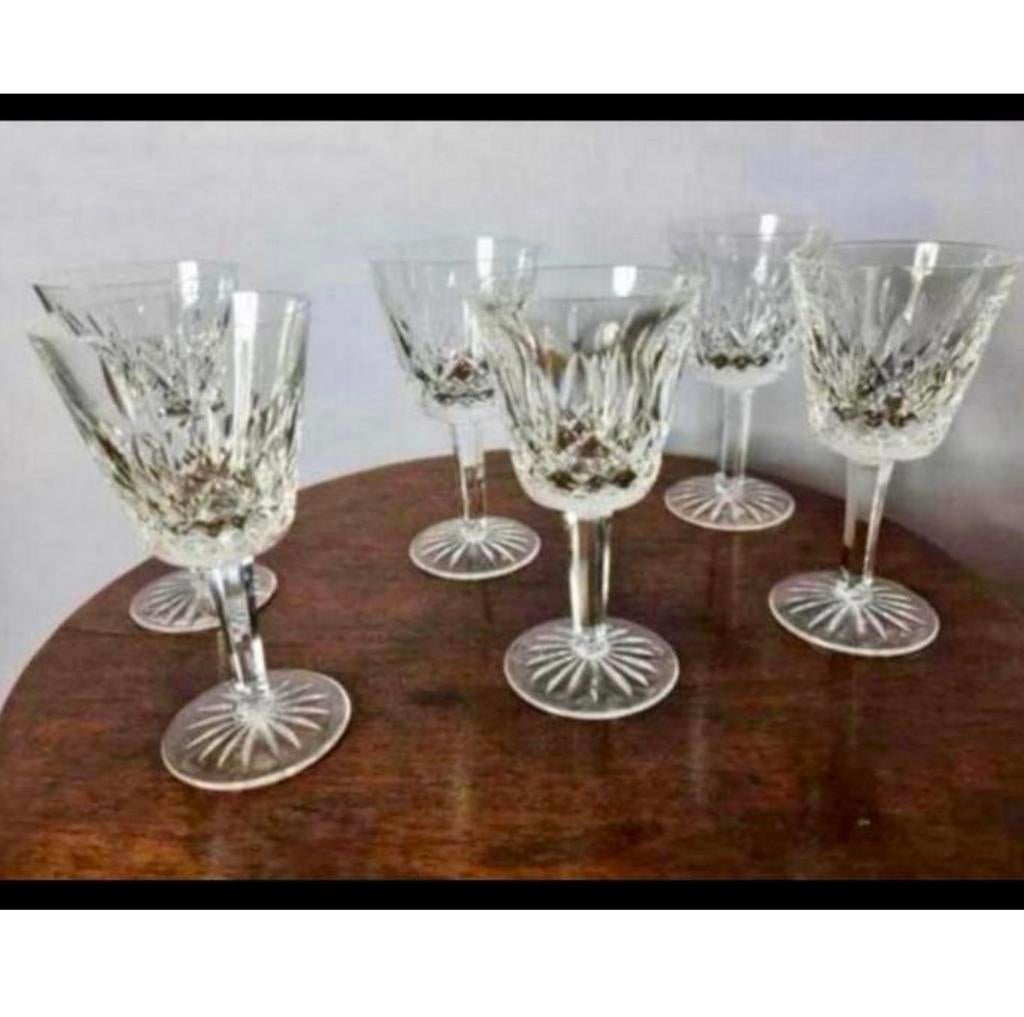 6X Waterford Crystal 'Lismore' Kristal Kristallen wijnglazen, Ophalen of Verzenden