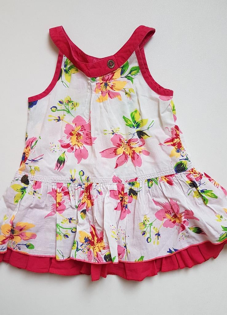 CATIMINI- Jolie robe blanche à fleurs - T..18 mois/81 cm, Catimini, Robe ou Jupe, Enlèvement ou Envoi, Utilisé