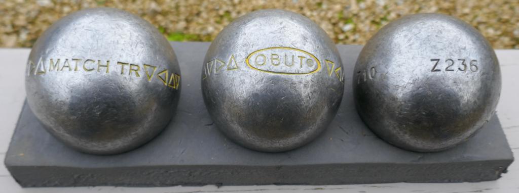 Set petanque ballen 3 Obut match TR (triangles) Uniek, Enlèvement