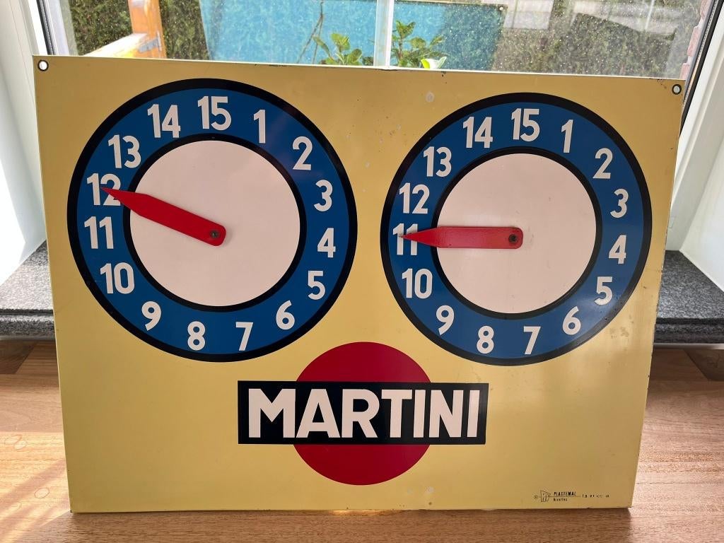 1968 MARTINI Jeu de Boules / pétanque PLASTEMAL Nivelles, Verzamelen, Ophalen, Zo goed als nieuw, Reclamebord