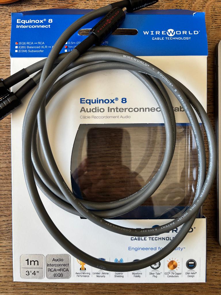 Wireworld Equinox 8 1M RCA, TV, Hi-fi & Vidéo, Enlèvement ou Envoi, Neuf