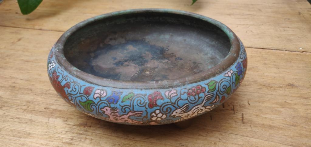 Chinese Cloisonne Shallow Bowl (over 100 jaar oud), Ophalen