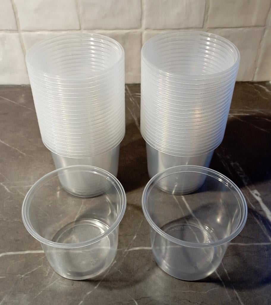 Plastic PP beker/potje transparant - 42 stuks, Ophalen of Verzenden