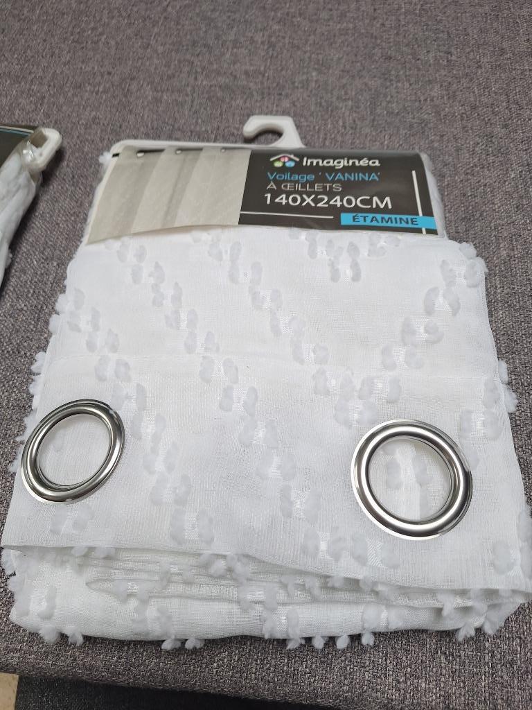 2 paquets de voilages fenêtre, Neuf, 100 à 150 cm, Enlèvement, 200 cm ou plus