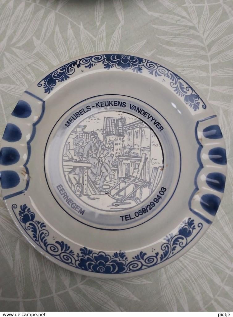 Eernegem asbak cendrier Delfts Blauw Keukens Vandevyver, Antiquités & Art, Enlèvement ou Envoi