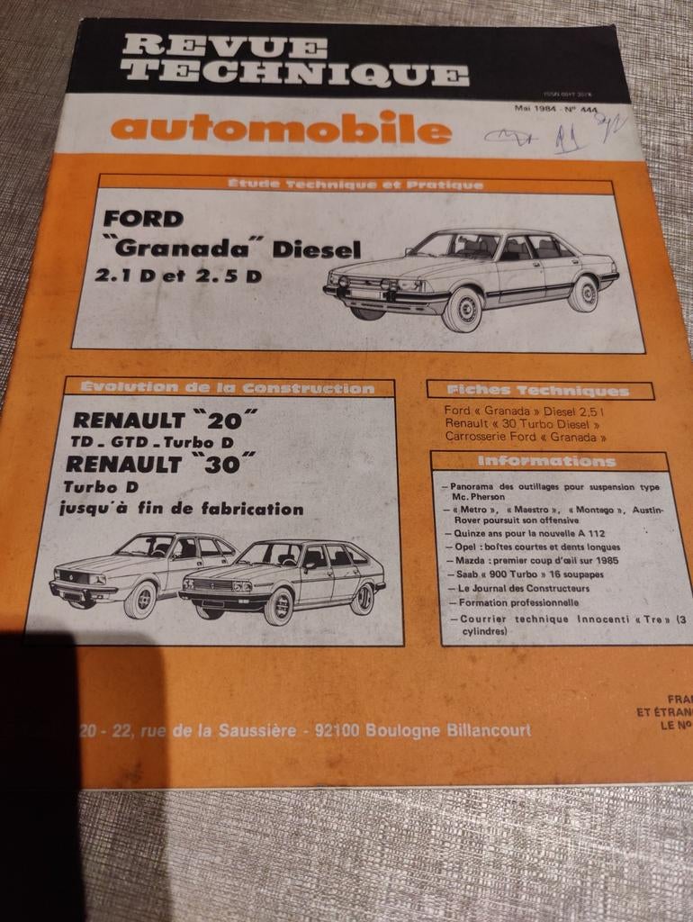 RTA Ford granada diesel / renault 20/30 diesel, Enlèvement ou Envoi