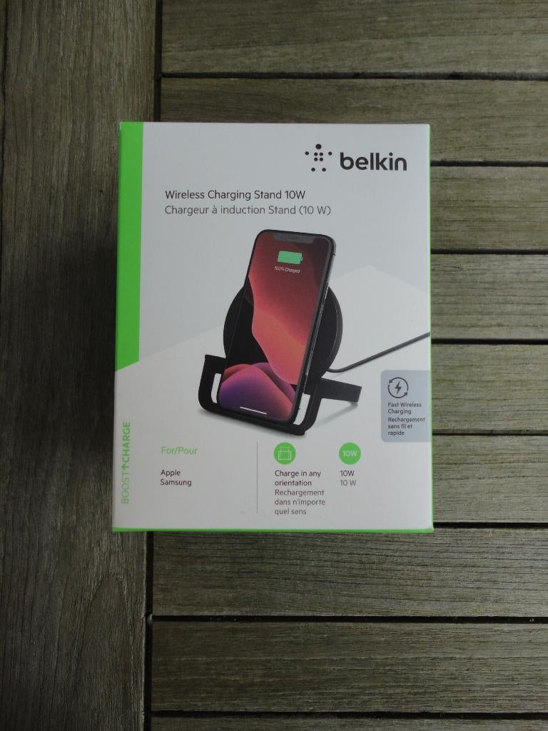 Belkin Boost Up! Wireless Charging Stand - 10w - Zwart, Telecommunicatie, Ophalen of Verzenden, Nieuw, Overige merken