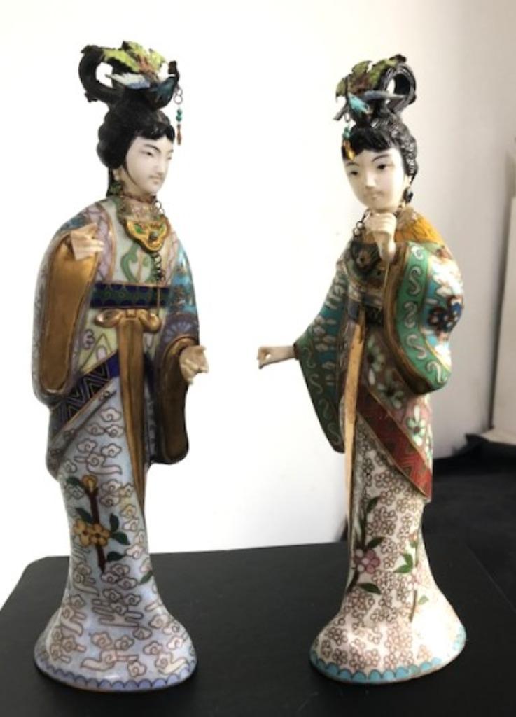 Geisha cloisonnée Emaille Chinese Rare Antiques 😍✨🎁🤗👌, Antiquités & Art, Enlèvement ou Envoi