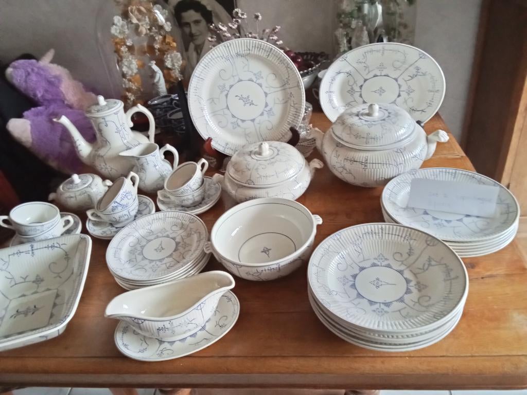 6 persoons set BOCH LA LOUVIERE serie COPENHAGUE set 2, Antiek en Kunst, Antiek | Servies compleet, Ophalen