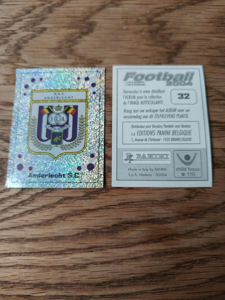 Panini football 2004: badge anderlecht: nr 32, Verzamelen, Ophalen of Verzenden