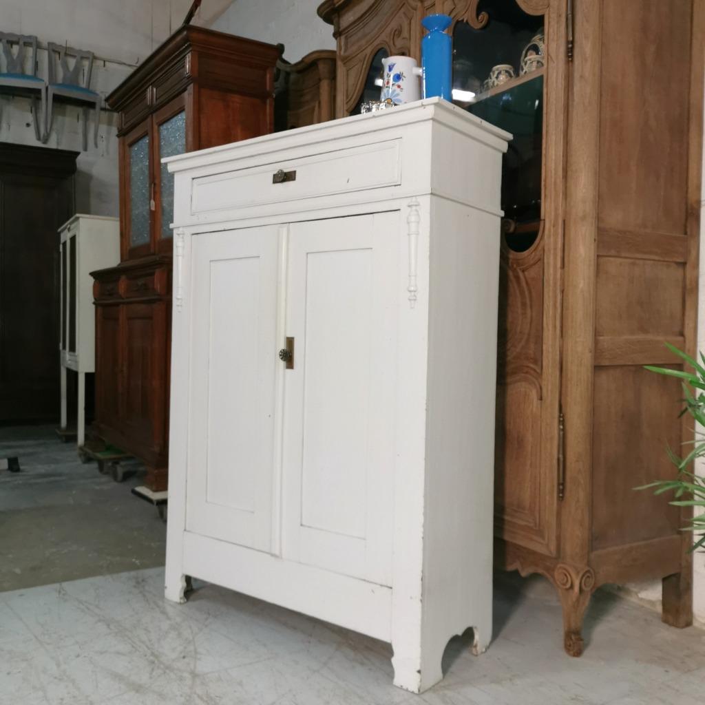 Brocante ancienne en lin de fermier et garde-manger blanc H, Enlèvement