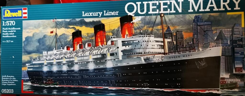 paquebot de luxe Queen Mary Revell 05203, Hobby & Loisirs créatifs, Modélisme | Bateaux & Navires, Comme neuf, 1:200 ou moins