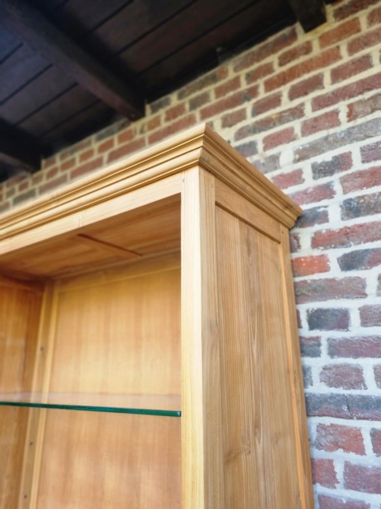 Teak boekenkast/vitrinekast, Ophalen, Met plank(en), 100 tot 150 cm, 200 cm of meer