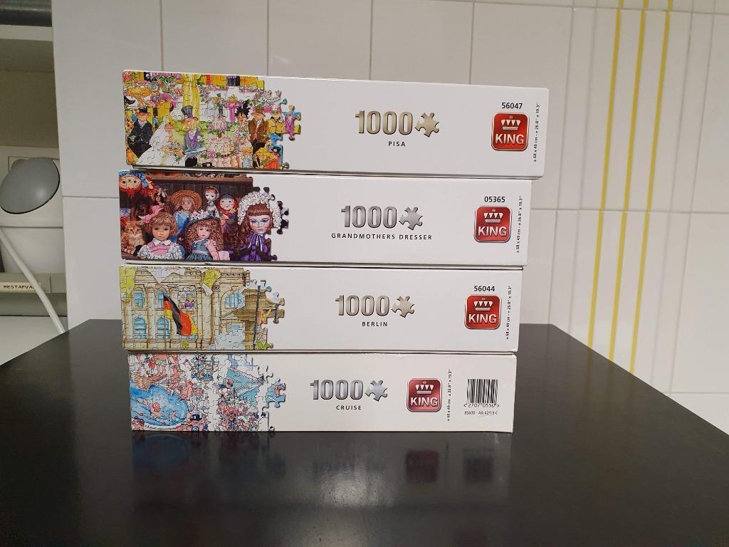 Lot van 6 legpuzzels (4 Kingpuzzels en 2 Goliath puzzels), Ophalen, 500 t/m 1500 stukjes, Zo goed als nieuw, Legpuzzel