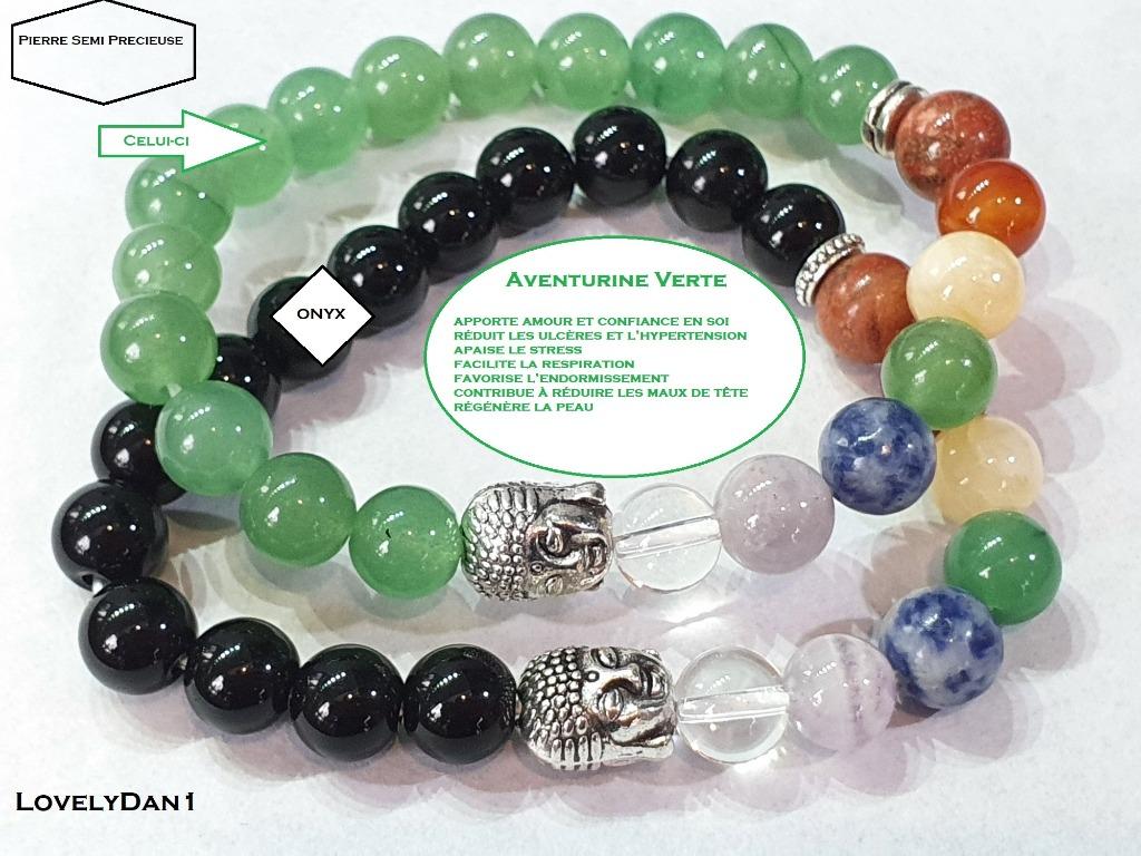 1 groene Aventurijn halfedelsteen boeddhistische armband, Verzenden, Nieuw
