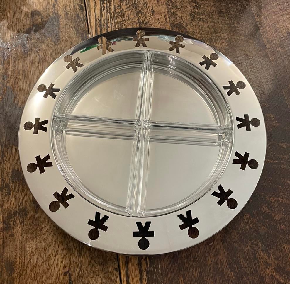 Plateau design A di Alessi « Girotondo » – inox – Ø 38 cm, Enlèvement ou Envoi, Comme neuf, Rond, Métal