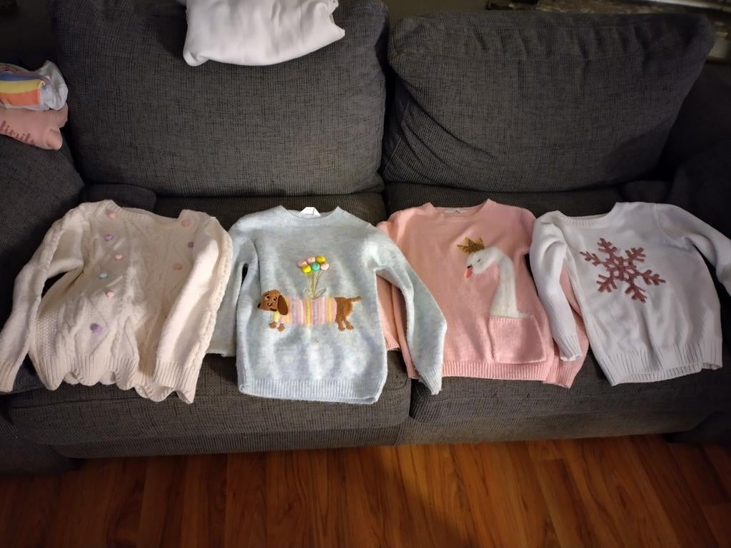 Lot de 4 pull tricot hivers  fille 6-7ans, Enlèvement ou Envoi, Comme neuf, Taille 128